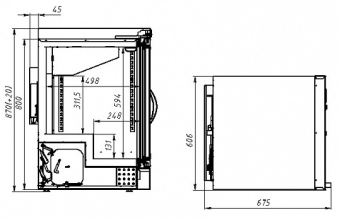 Шкаф морозильный Polair DB102-S габариты чертеж