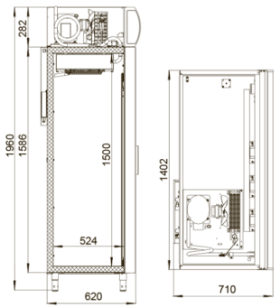 Шкаф холодильный Polair DM110Sd-S (ШХ-1,0 купе) Габариты