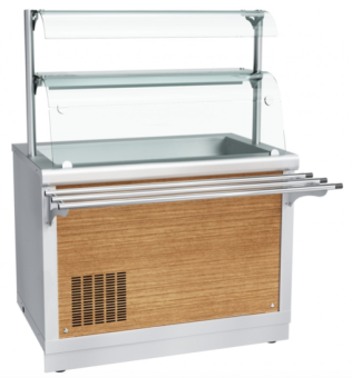 Прилавок холодильный Abat ПВВ(Н)-70Х-02-НШ нерж (210000002814) с декоративной панелью