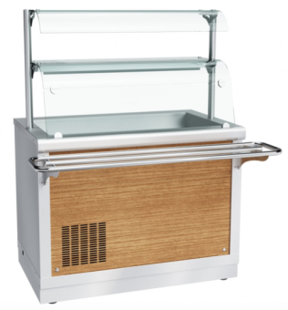 Прилавок холодильный Abat ПВВ(Н)-70Х-02-НШ нерж (210000002814) с декоративной панелью и торцевым комплектом