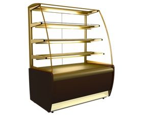 Витрина холодильная Kayman K-ВК-900 БРОНЗА кондитерская в компании ШефСтор