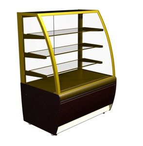 Витрина холодильная Kayman K-ВК-900 ЛЮКС БРОНЗА кондитерская в компании ШефСтор