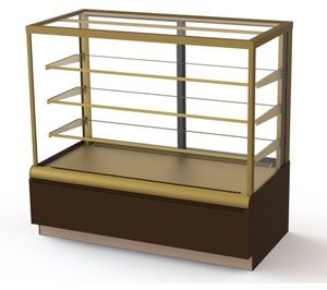 Витрина холодильная Kayman K-ВК-900 КВАДРО БРОНЗА кондитерская в компании ШефСтор