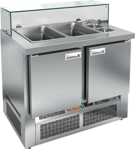 Стол для салатов Hicold SLE3-11GN низкое стекло холодильный в компании ШефСтор