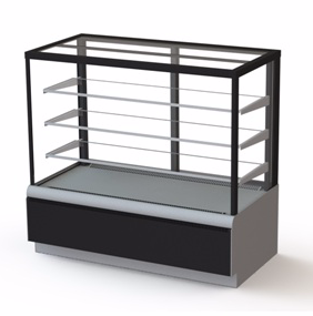 Витрина холодильная Kayman K-ВК-900 КВАДРО СЕРЕБРО кондитерская в компании ШефСтор