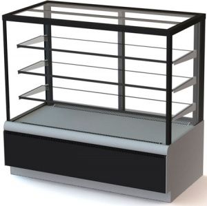 Витрина холодильная Kayman K-ВК-1300 КВАДРО СЕРЕБРО кондитерская в компании ШефСтор