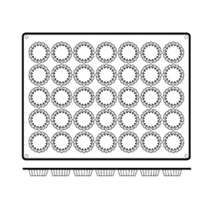 Форма кондитерская 35 ячеек кексы-маффины Paderno 47780-01 в компании ШефСтор