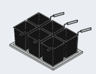 Набор 6 перфорированных корзин и рама RATIONAL 60.71.919 в компании ШефСтор
