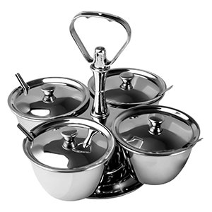 Набор фуршетный для соусов и специй на 4 чаши с крышками ProHotel RD4 в компании ШефСтор