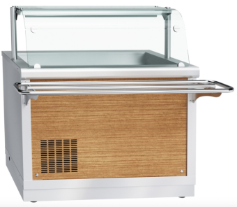 Прилавок холодильный Abat ПВВ(Н)-70Х-НШ с декоративной панелью и торцевым комплектом