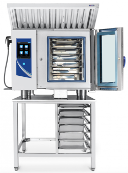 Пароконвектомат электрический Abat ПКА 6-1-1ПП2 с зонтом на подставке в ШефСтор (chefstore.ru)