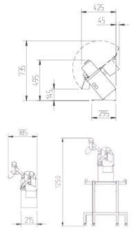 Овощерезка настольная HALLDE RG-100 схема ШефСтор (chefstore.ru)