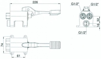 Смеситель педальный Monolith R0902010102 (2)