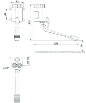 Смеситель педальный вертикальный Monolith R0902010105 (2)