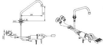 Смеситель с краном педальный Monolith R0902020204 (2)