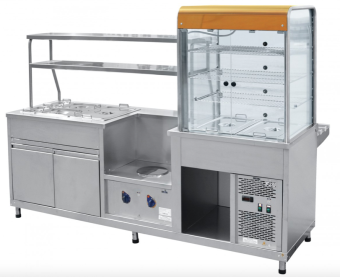 Прилавок-витрина  (витрина слева) Abat ПВХМ-70КМУ красное золото (210000802011) в ШефСтор (chefstore.ru) 2