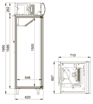 Шкаф холодильный Polair DM105-S версия 2.0 Габариты