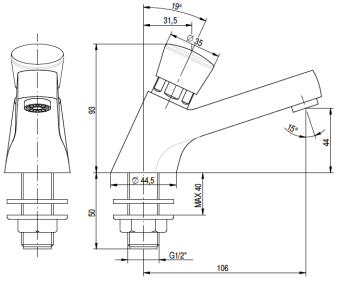 Смеситель с краном Monolith ARES001B схема