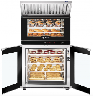 Печь конвекционная электрическая Abat КЭП-4П (110000008926) на расстоечной камере с зонтом