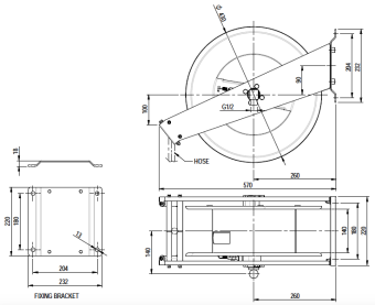 Душ на катушке Monolith SR000000009A (20 метров) размеры