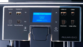 Кофемашина Saeco Aulika Evo Black офисная (панель управления)