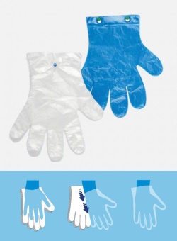 Перчатки одноразовые полиэтиленовые отрывные
