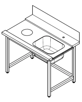 Стол предмоечный Vortmax СПМП-1200770-п