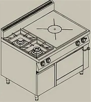 Плита Kovinastroj (Kogast) PS-T2+1-1-0 55898 газовая (2)
