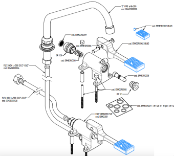 Смеситель с краном педальный Monolith R0902020201 (2)