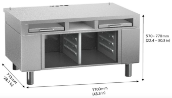Подставка с электрической регулировкой 2-XS RATIONAL 60.31.326 (габаритные размеры)