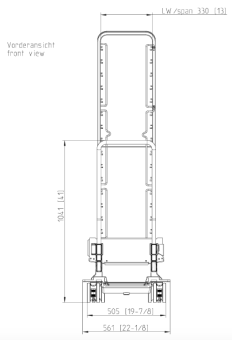 Рама с направляющими 20-1-1, 15 уровней RATIONAL 60.21.287 (3)