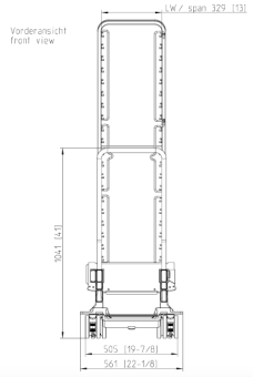 Рама с направляющими 20-1-1, 20 уровней HeavyDuty RATIONAL 60.21.291 (3)