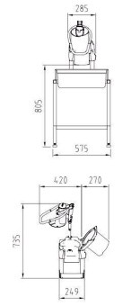 Овощерезка настольная HALLDE RG-250 Габариты 1 в ШефСтор (chefstore.ru)