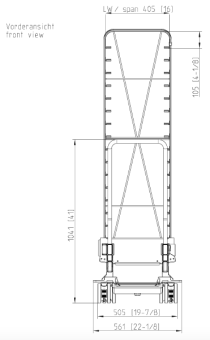 Рама с направляющими 20-1-1, 16 уровней 600х400 RATIONAL 60.21.292 (3)