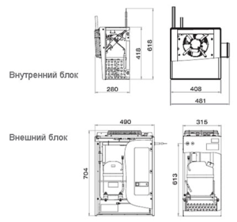 Сплит-система Polair SM 109 S габаритные размеры