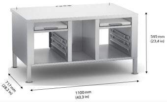 Подставка с ножками из нерж.стали 2-XS RATIONAL 60.31.538 (Габаритные размеры)