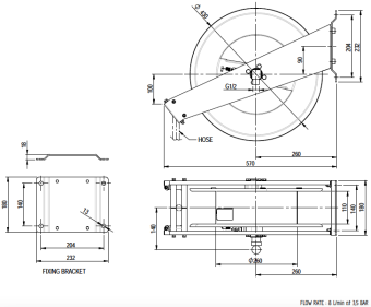 Душ на катушке Monolith SR000000002A (10 метров) размеры