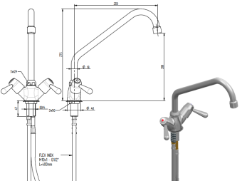 Смеситель с краном Monolith R0101020122 схема