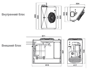 Сплит-система Polair SB 328 S габаритные размеры