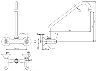 Смеситель с краном Monolith R0102010213 схема