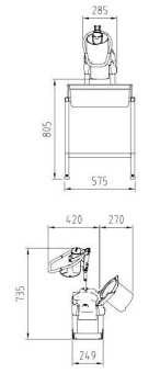 Овощерезка настольная HALLDE RG-250 Габариты 1 в ШефСтор (chefstore.ru)