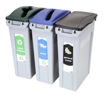 Контейнер раздельного сбора (база) 87л Rubbermaid FG354007BLUE варианты  комплектаций (2)