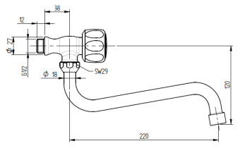 Смеситель с изливом Monolith R0501020209 елена