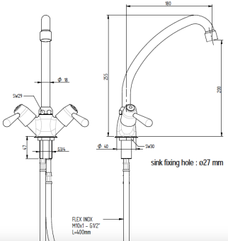 Смеситель с краном Monolith R0101020119 схема