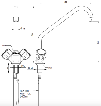 Смеситель с краном Monolith R0101020107 схема