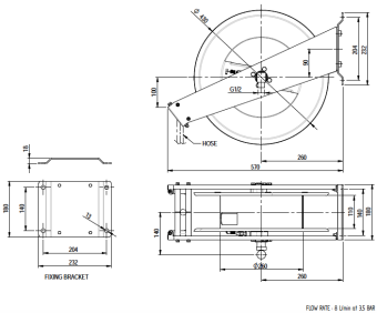 Душ на катушке Monolith SR000000008A (15 метров) размеры