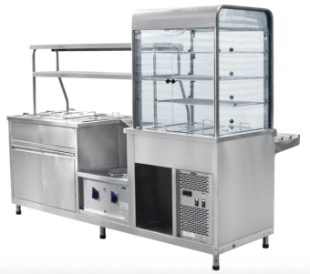 Прилавок-витрина (витрина слева) Abat ПВХМ-70КМУ нерж (210000802008) 2