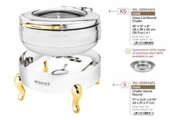 Чаффинг-диш Wilmax WL-559940:A 3