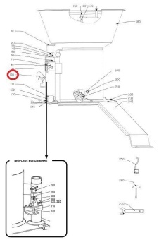 Фиксирующий крюк в сборе Hallde 37162 (Бункер непрерывной подачи) в ШефСтор (chefstore.ru)