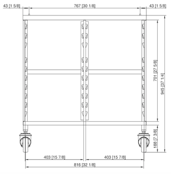 Подставка II UltraVent Пекарь передвижная 6-1-1 RATIONAL 60.31.213 (2)
